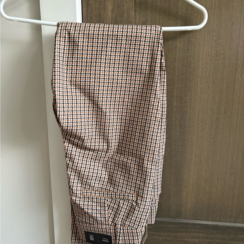 Maurices Checkered Skinny Pants - Black and Tan